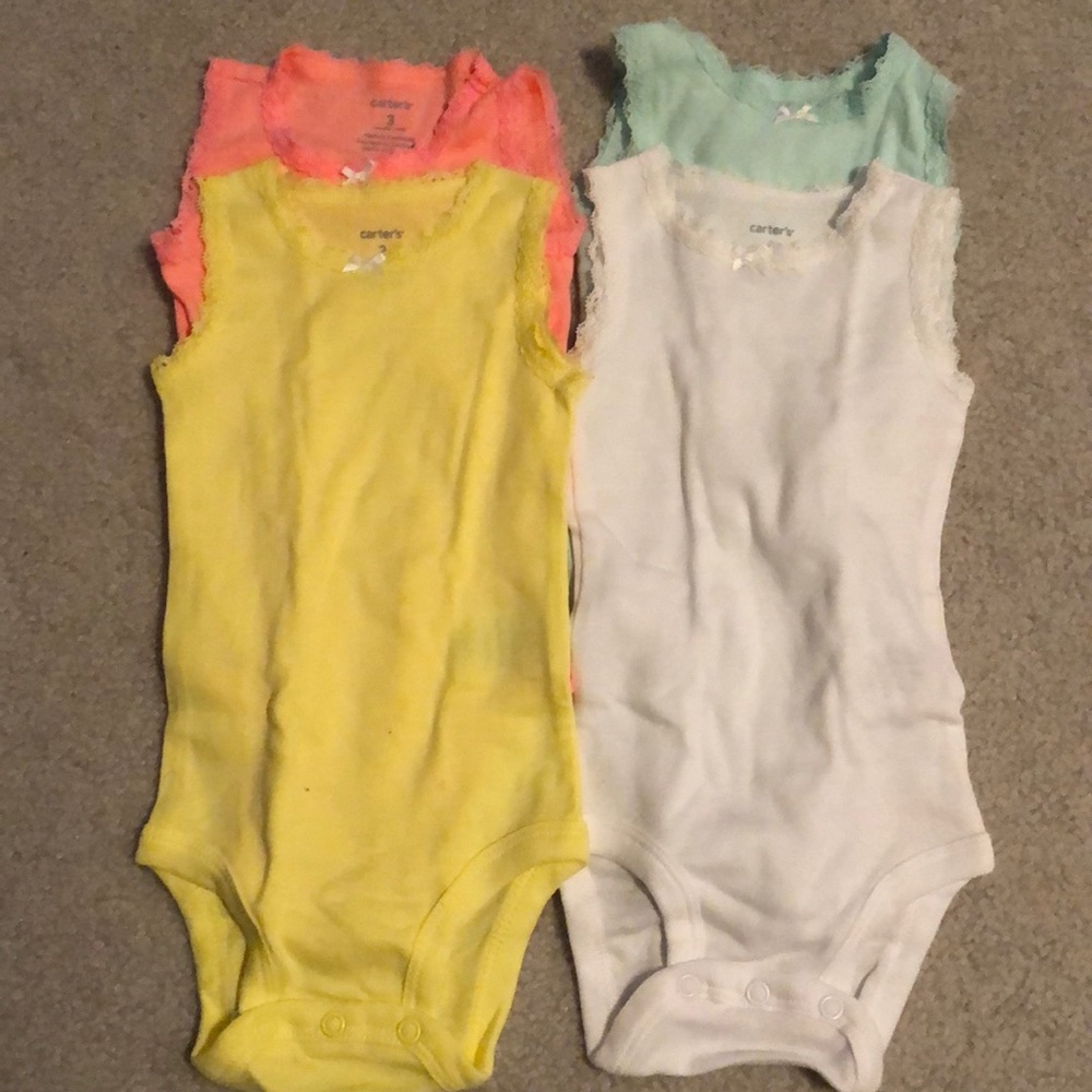 Sleeveless onesies. 3 for $15